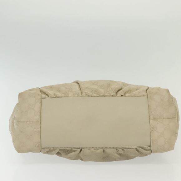 GUCCI GG Canvas Guccissima Hand Bag Leather Ivory Gold - Picture 11 of 16